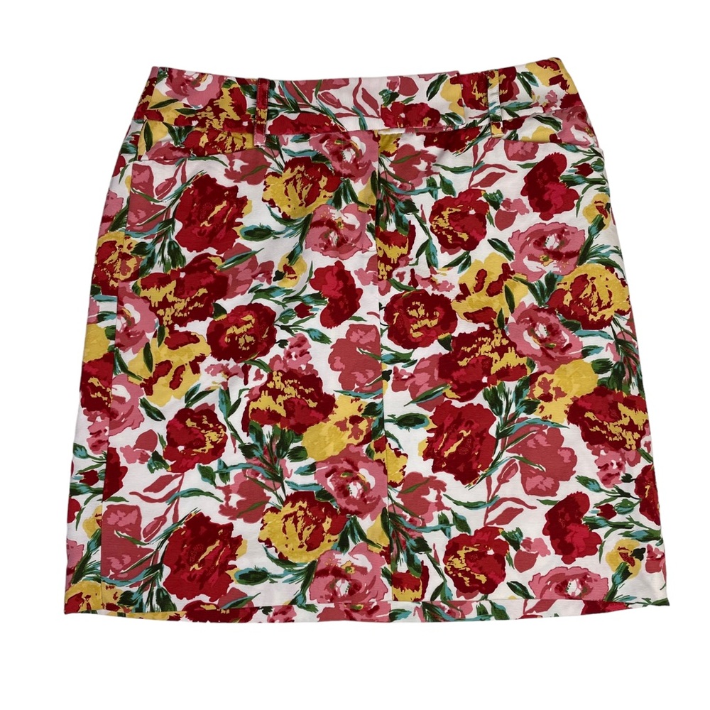 LOFT Yellow and Red Pencil Mini Skirt Resort Wear